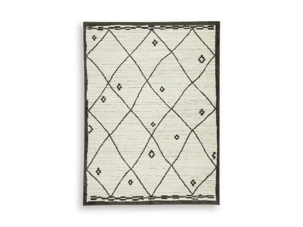Ashley Fenriston Rug in Cream/Black - 8 x 10