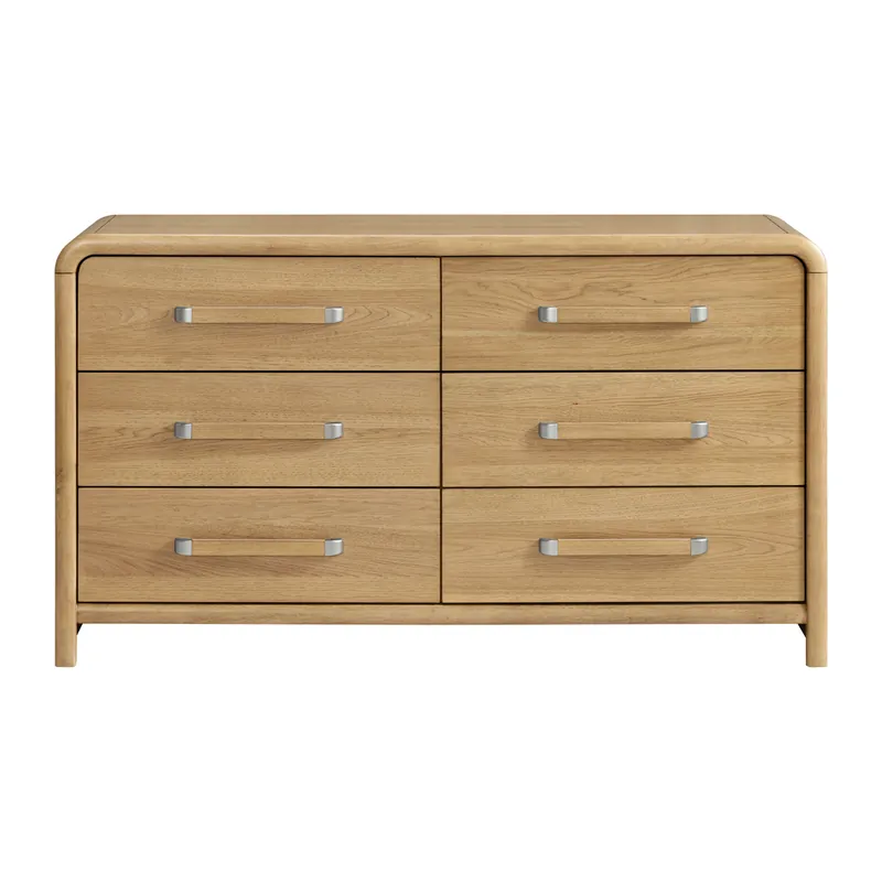 Emerald Home Chaffee 6-Drawer Dresser in Natural