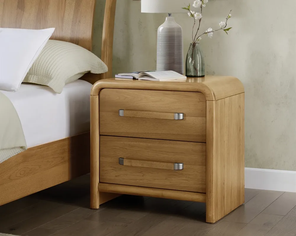 Emerald Home Chaffee 2-Drawer Nightstand in Natural