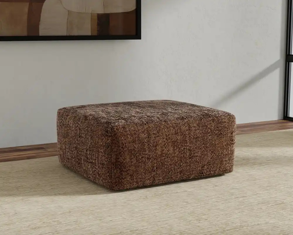 Jackson Jaden Square Cocktail Ottoman in Cocoa