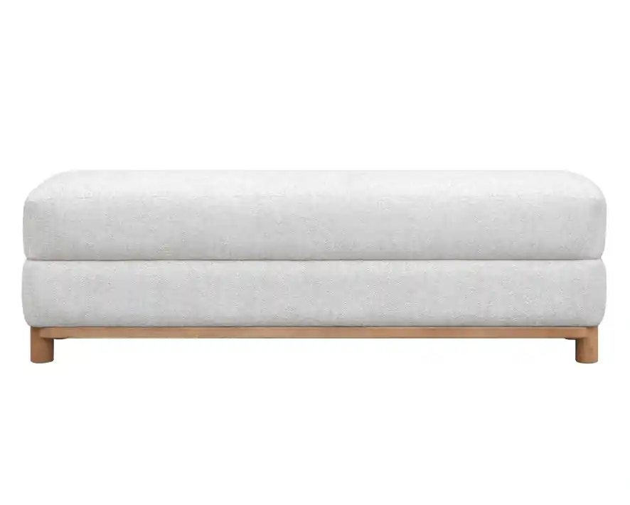 Modus Furniture Hollis Upholstered Bench in Sweater Gray/Cabin Glow