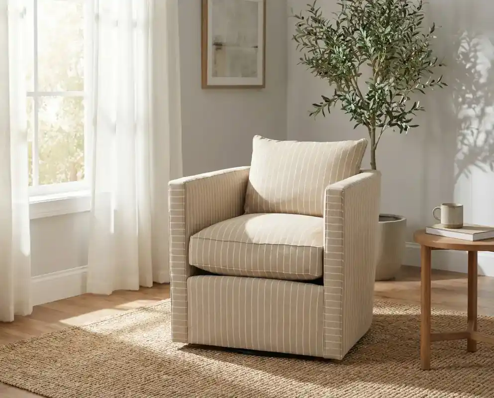 Rowe Furniture Rothko Swivel Chair in Putty
