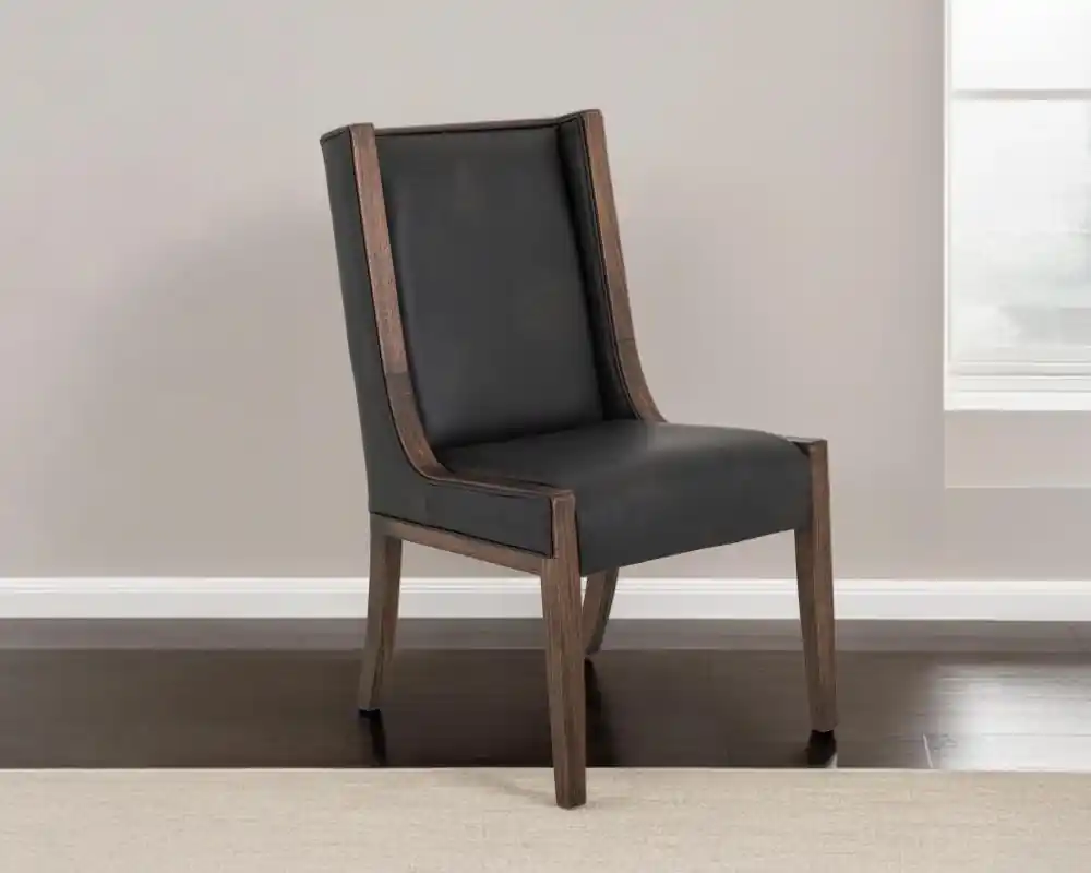 Int'l Furniture Walnut Upholstered Dining Chair in Reddish-Brown