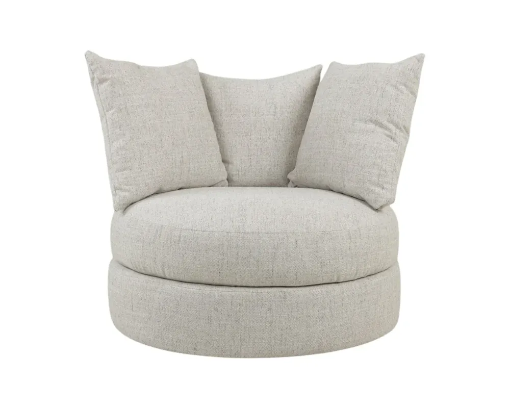 Bernhardt Colby Round Swivel Chair in Tan