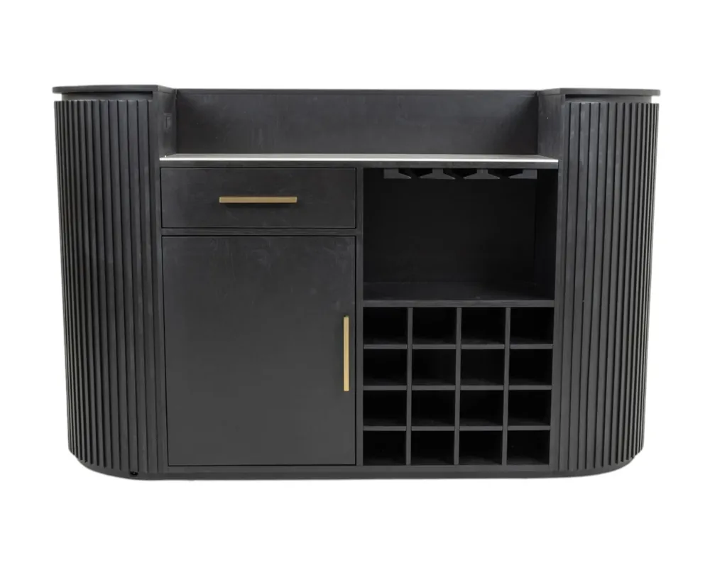 Steve Silver Colvin Reeded Bar in Black