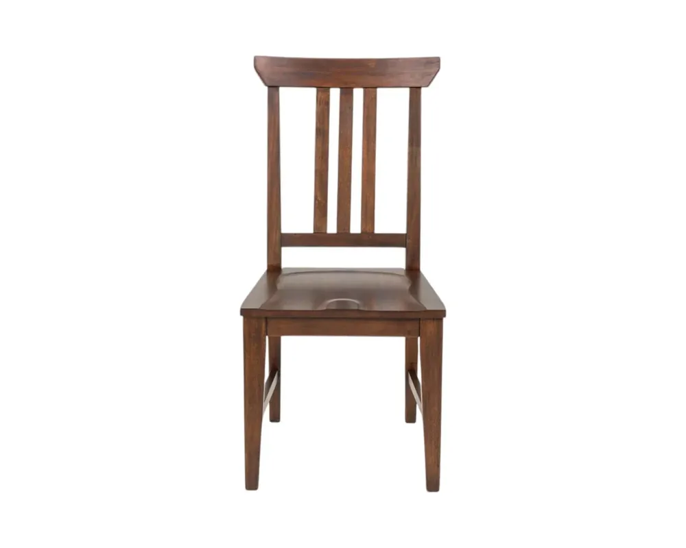 A America Cortez Slat-Back Dining Chair in Saddle Brown