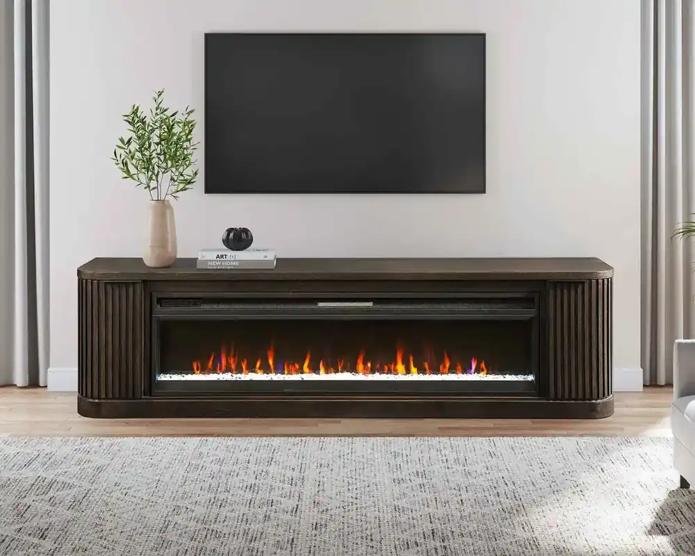 Martin Furniture Tulane Electric Fireplace in Dark Chocolate - 84-Inch