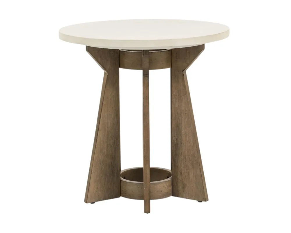 Liberty Berkley Round End Table in Linen/Khaki