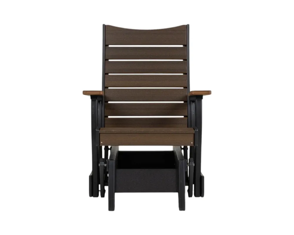 Amish Outdoors Contour Outdoor Balcony Glider in Brazilian Walnut/Black