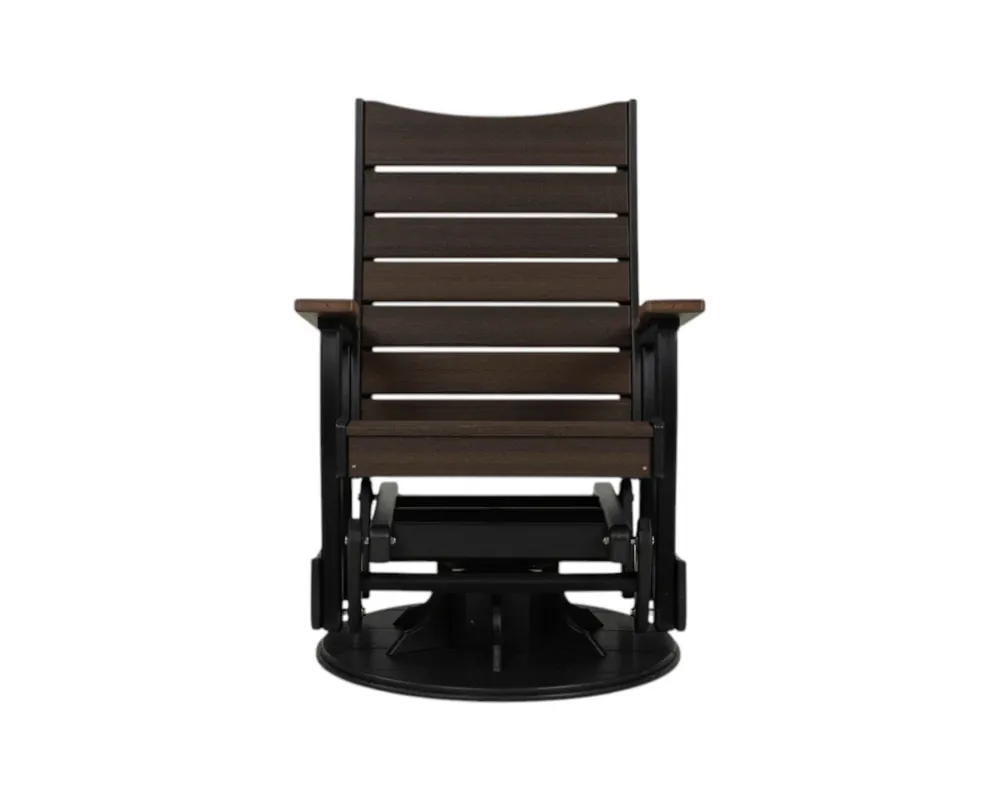Amish Outdoors Contour Outdoor Balcony Swivel Glider in Brazilian Walnut/Black