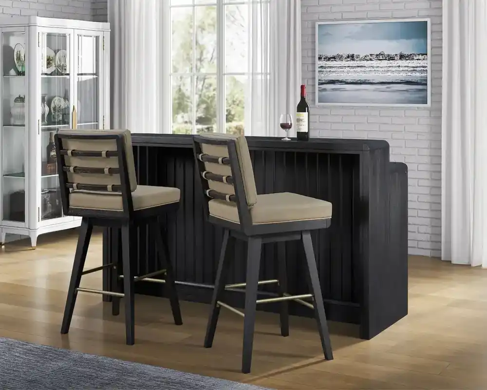 Bernards Furniture Elure Bar in Peppercorn with LED Lights