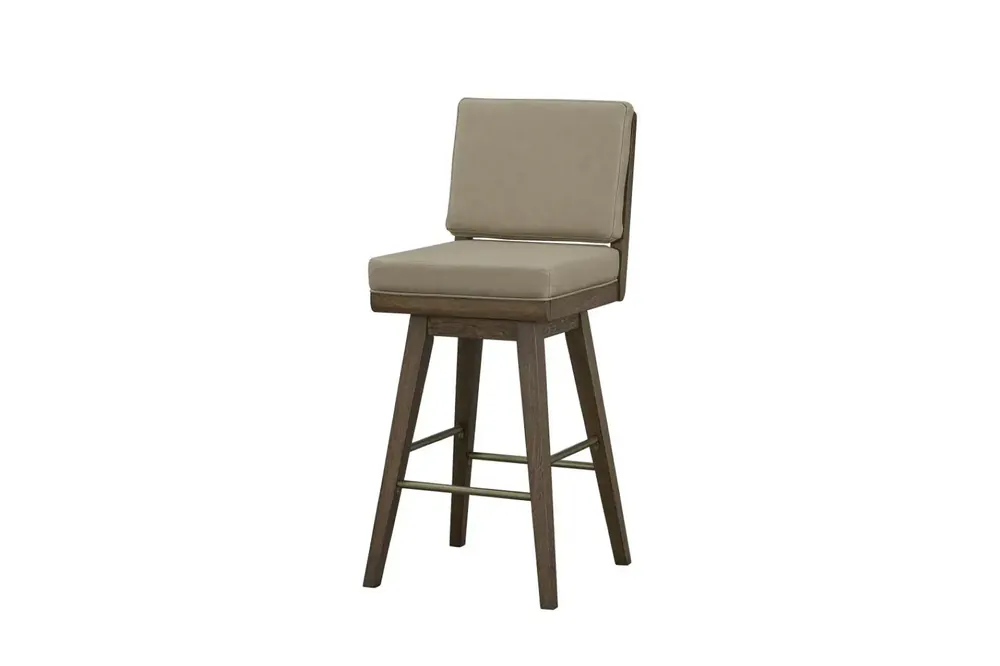 Bernards Furniture Elure Leather Upholstered Swivel Barstool in Latte