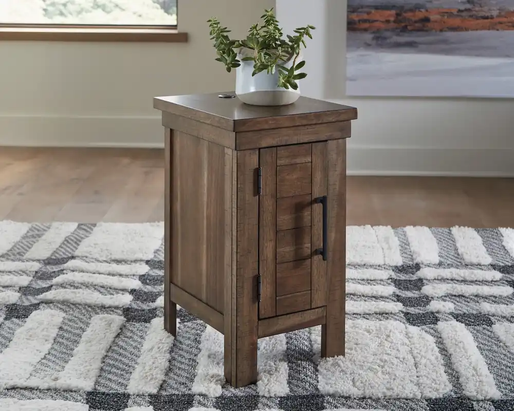 Ashley Moriville Chairside End Table with USB Ports