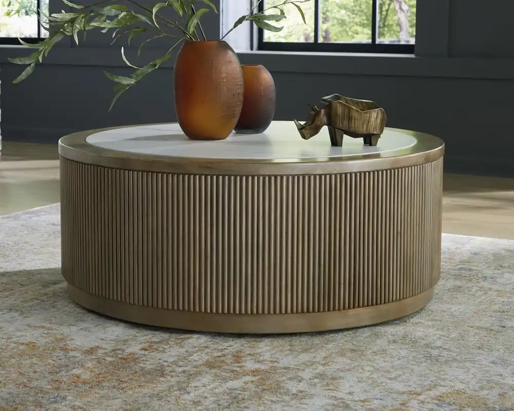 Ashley Camdill Round Coffee Table with Casters
