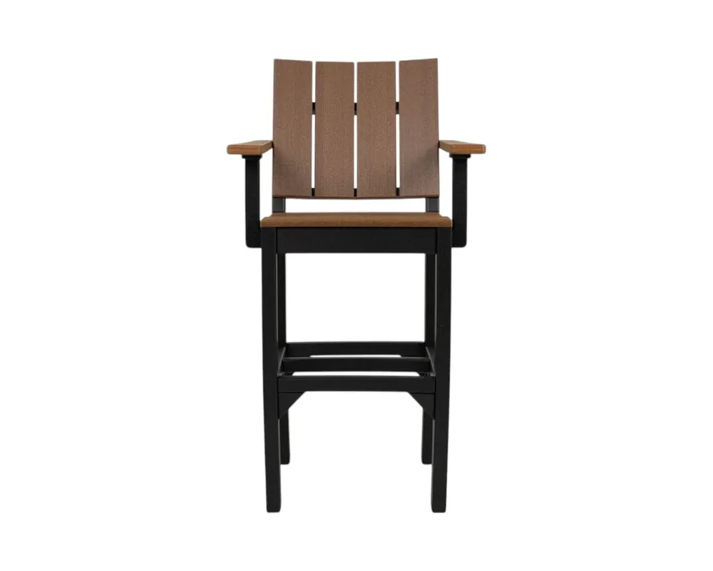 Amish Outdoors Urban Bistro Barstool in Antique Mahogany/Black