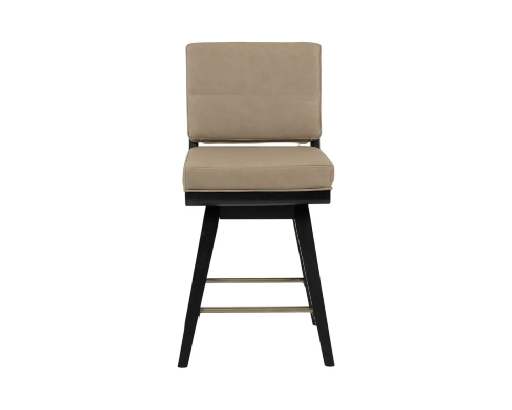 Bernards Furniture Elure Leather Upholstered Swivel Counter Stool in Peppercorn