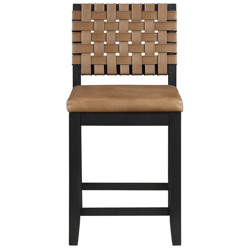 Steve Silver Reid Counter Stool in Saddle Brown/Black