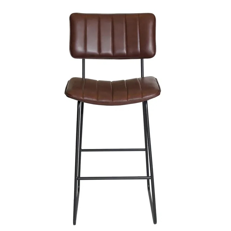 Steve Silver Tribeca Commercial-Grade Leather Counter Stool in Brown