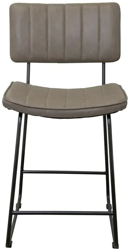 Steve Silver Tribeca Commercial-Grade Leather Counter Stool in Gray