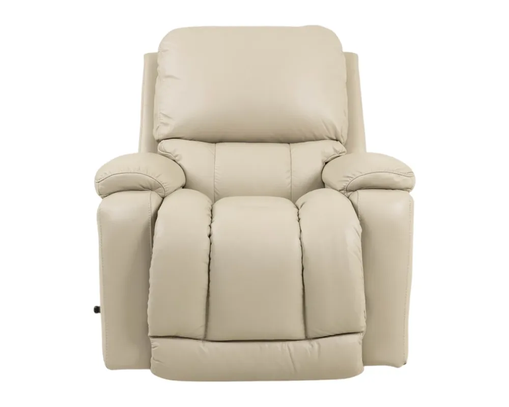 La-Z-Boy Greyson Leather Rocker Recliner in Ice