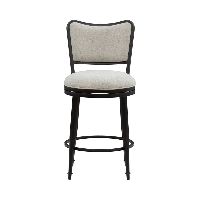 Armen Living Baxter Commercial-Grade Swivel Counter Stool in Natural Oat