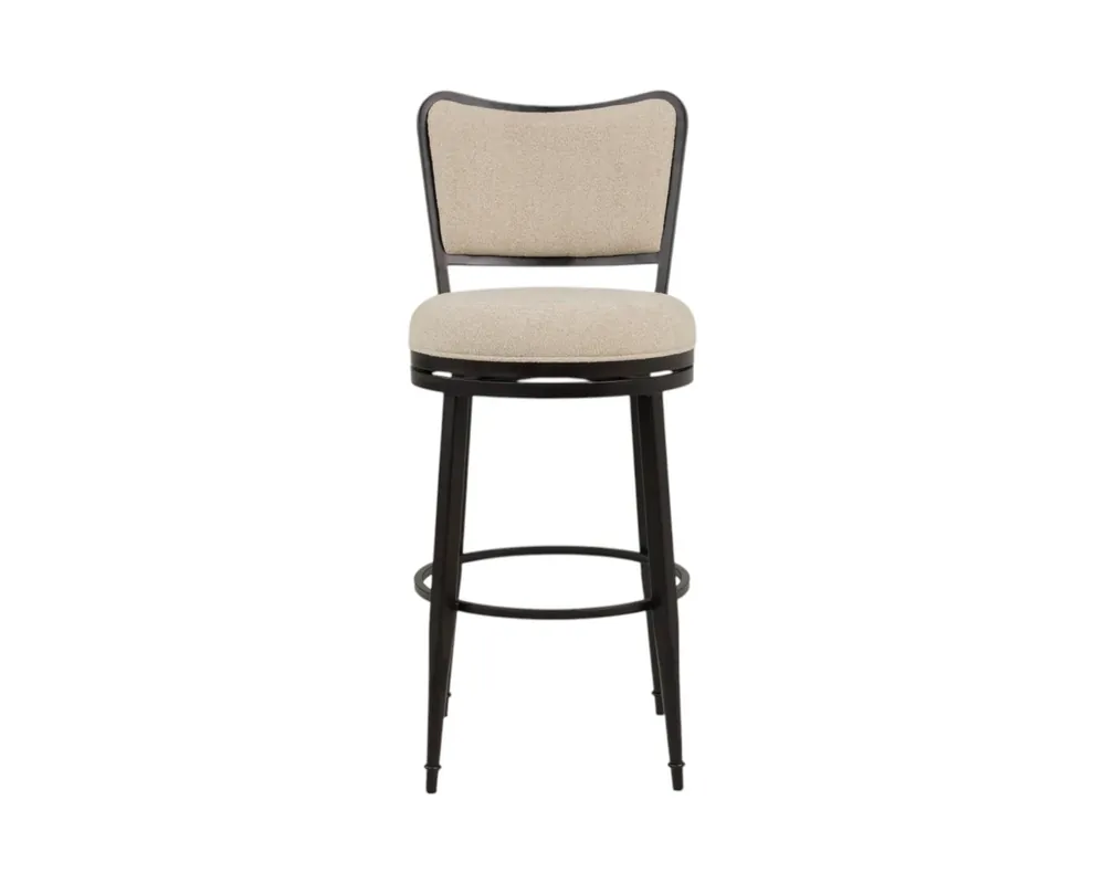 Armen Living Baxter Commercial-Grade Barstool in Natural Oat