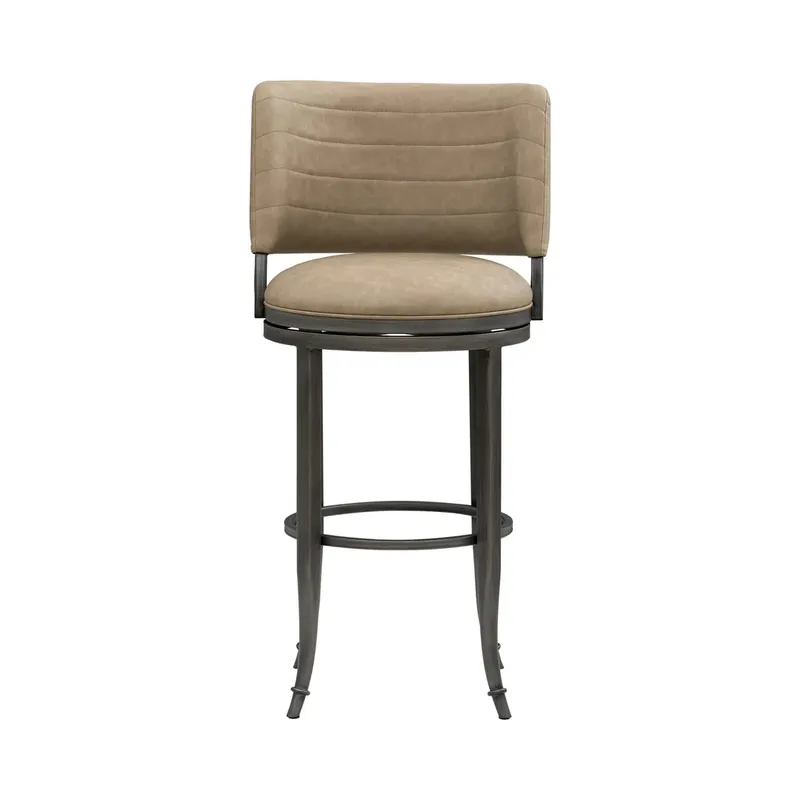 Armen Living Torres Commerical-Grade Swivel Barstool in Mushroom Brown