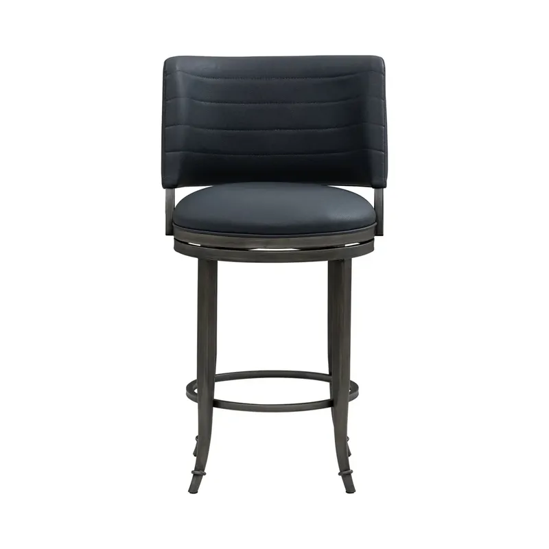 Armen Living Torres Commercial-Grade Swivel Counter Stool in Night Life Blue