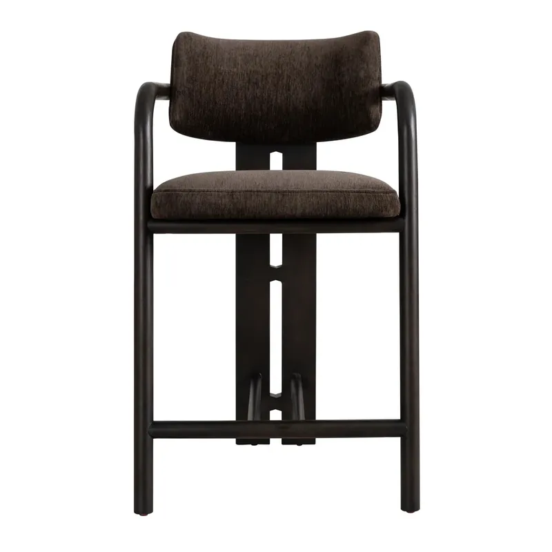 Armen Living Aaliyah Counter Stool in Espresso and Brindle Brown