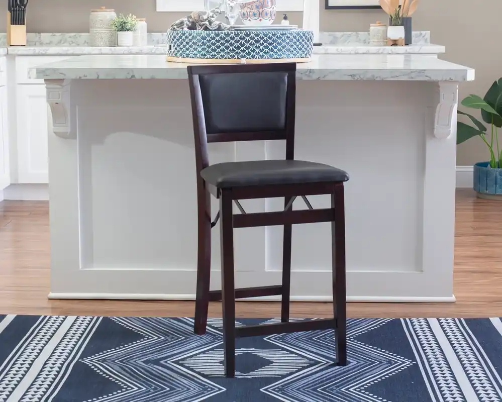 Linon Keira Folding Counter Stool in Merlot