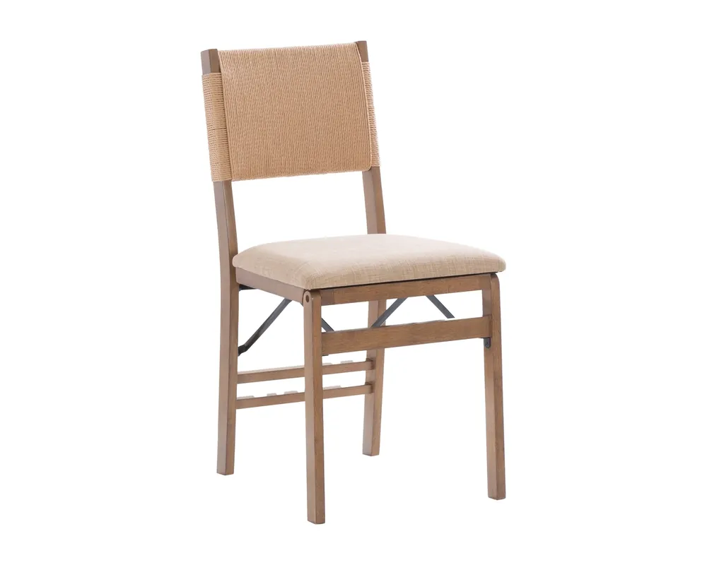 Linon Rope Folding Chair in Natural