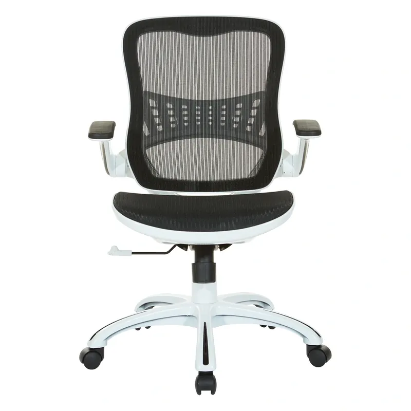 Officestar Products Riley Office Chair in White/Black