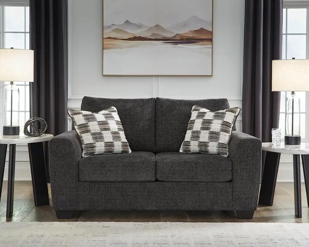 Ashley Loreo Loveseat in Ebony