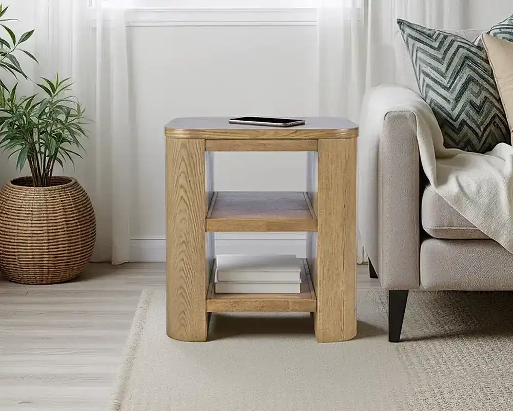 Jofran Janzen End Table in Cascade Oak