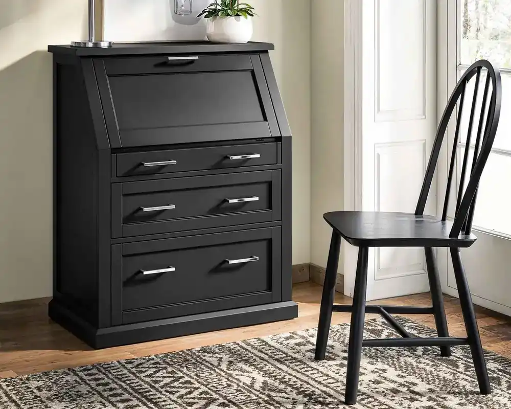 Martin Furniture Abby Secretary Desk in Black