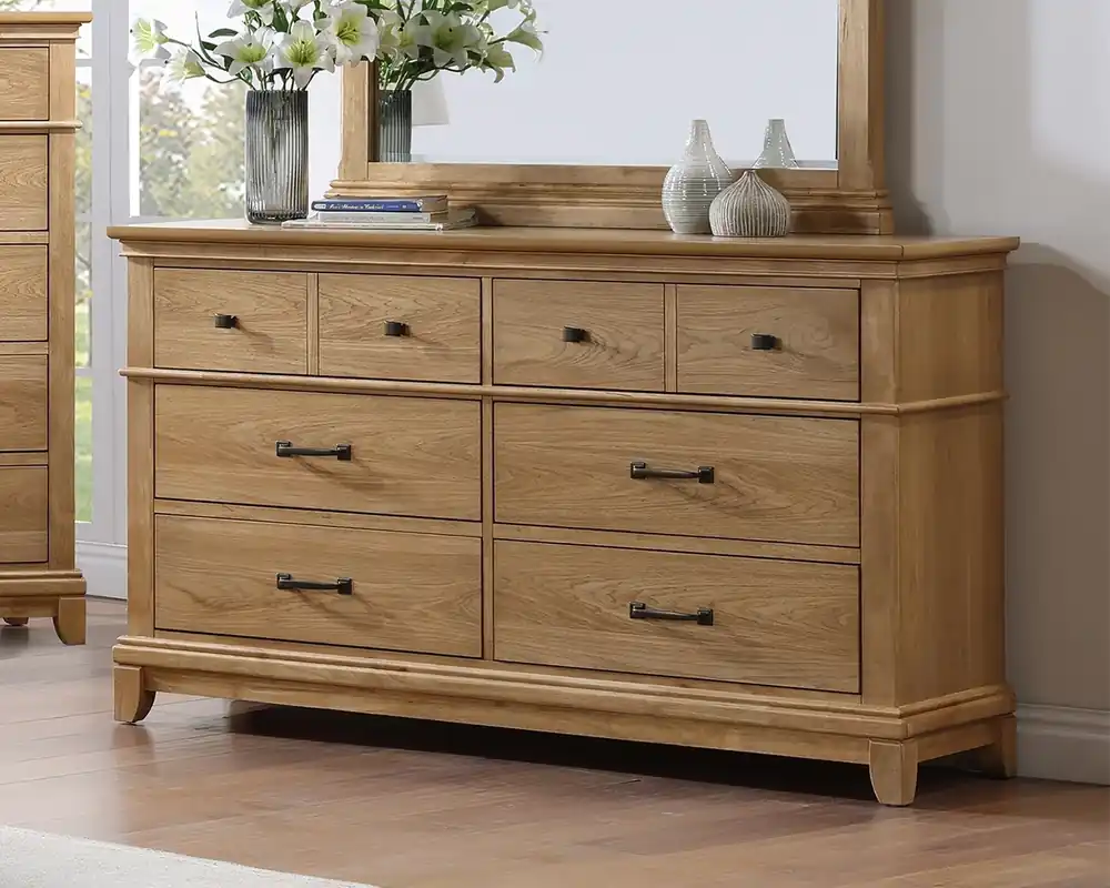 New Classic Sunstone 6-Drawer Dresser in Honey Brown