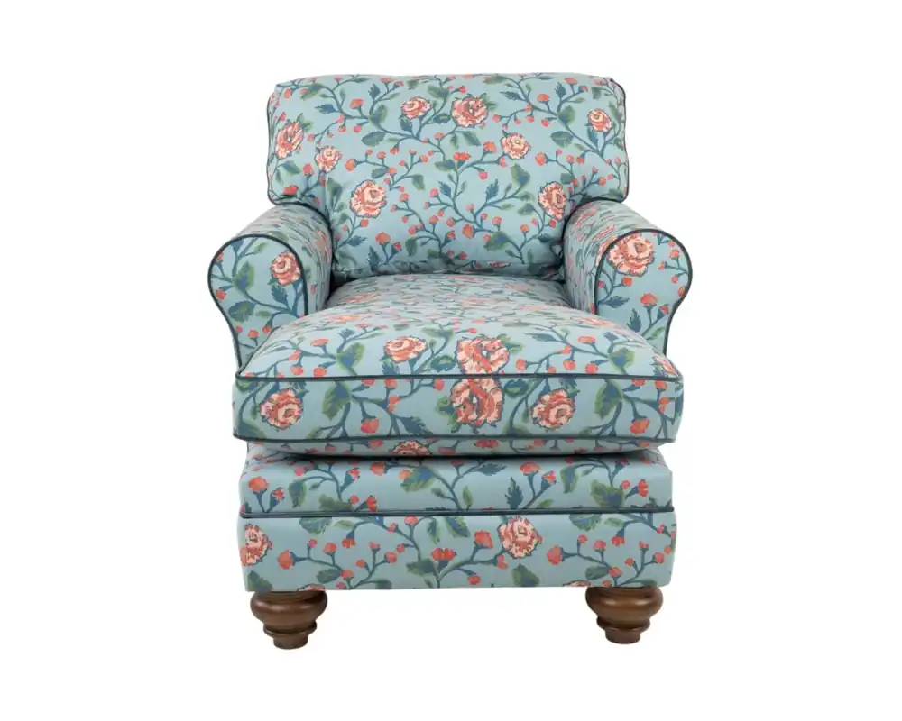Best Chair Erin & Ben Kress Chaise Lounge in Floral Blue