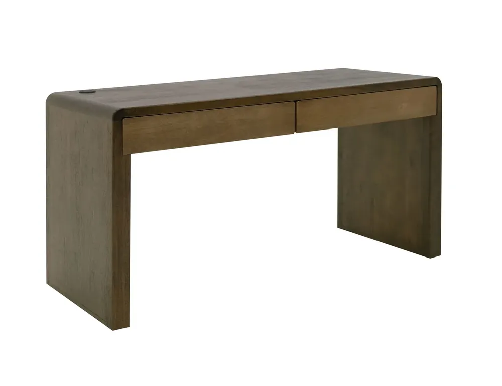 Int'l Furniture Tamesis 2-Drawer Computer Desk in Chocolate Brown