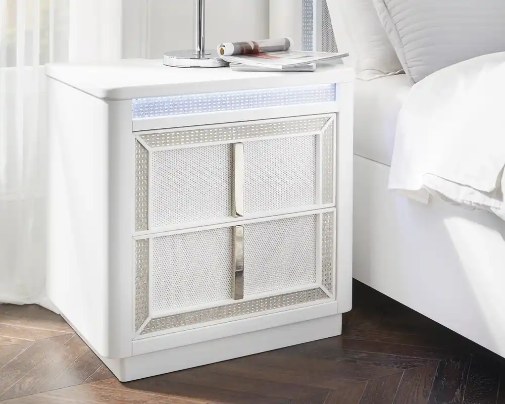 Ashley Chalanna 2-Drawer Nightstand with Charging Station and LED Lights
