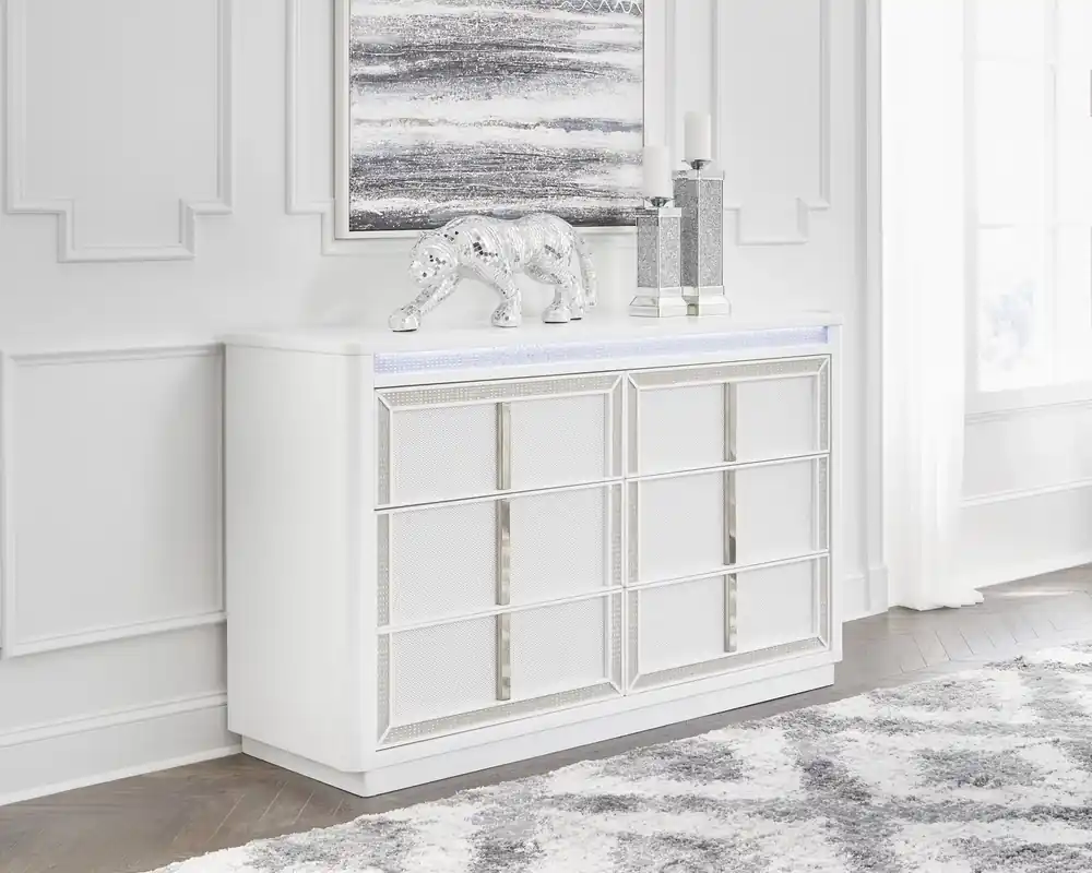 Ashley Chalanna 6-Drawer Dresser with LED Lights