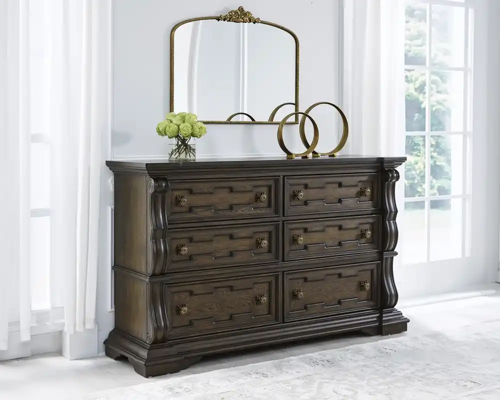 Ashley Maylee 6-Drawer Dresser in Dark Brown