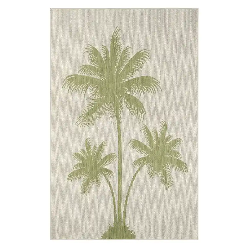 LR Home Catalina Outdoor Rug in Green - 5 x 7