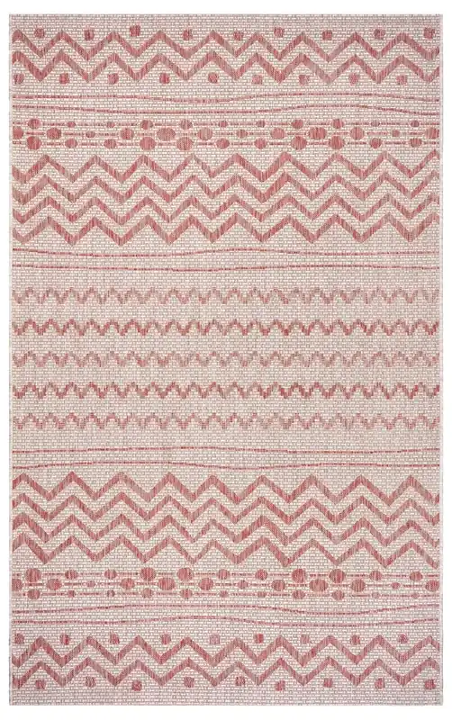LR Home Sunshower Outdoor Rug in Red - 7.9 x 9.9