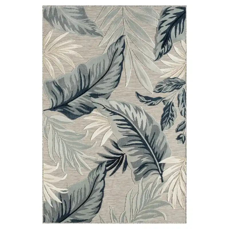 LR Home Veranda Outdoor Rug in Blue - 7.9 x 9.9