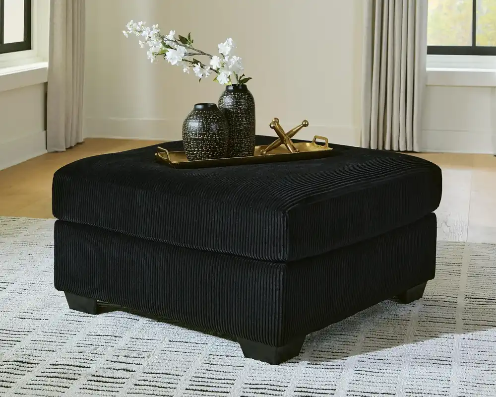 Ashley SimpleJoy Oversized Square Ottoman in Onyx