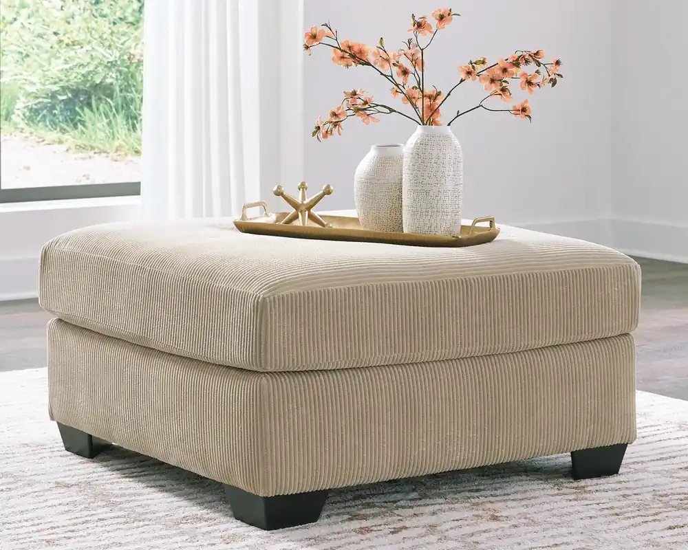Ashley SimpleJoy Oversized Square Ottoman in Sand