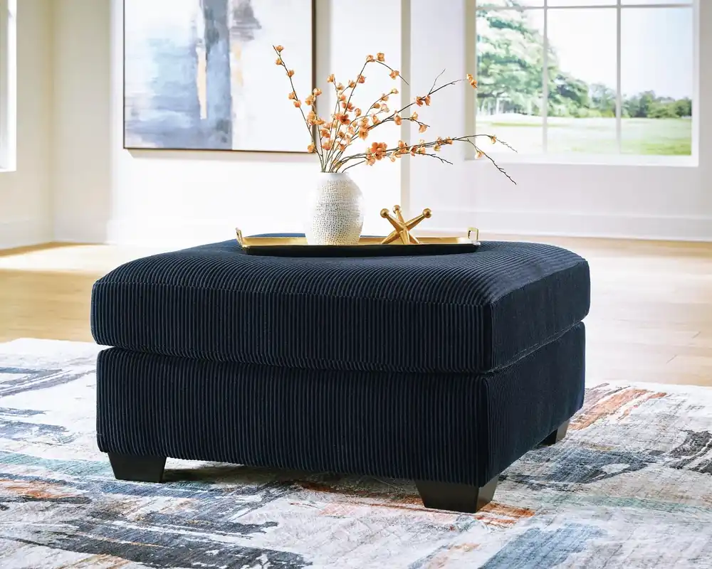 Ashley SimpleJoy Oversized Square Ottoman in Navy