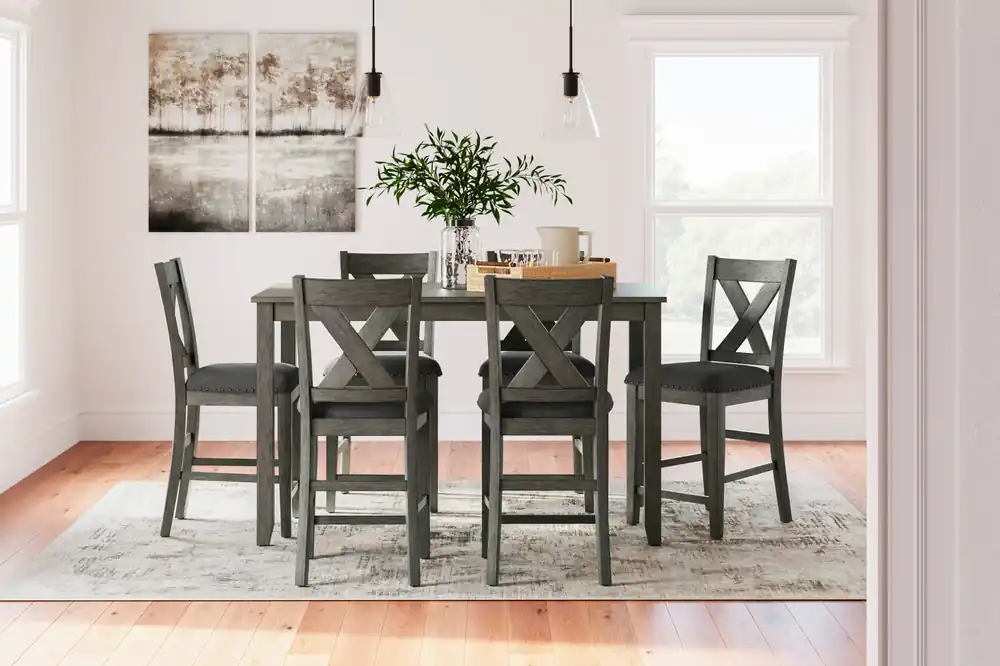 Caitbrook Gray 7pc. Counter Height Dining Set - Dining Room