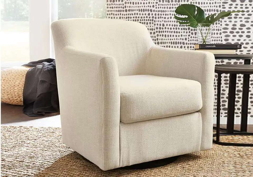 Bradney Linen Swivel Accent Chair - Home Decor
