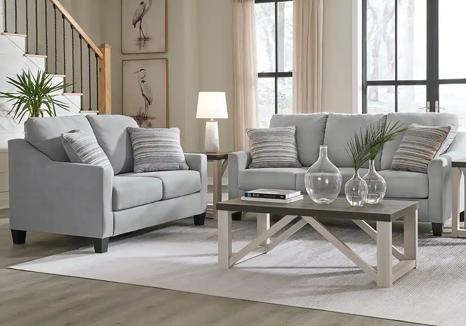 Adlai Shadow Sofa Set - Living Room
